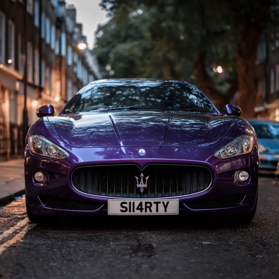 Purple Maserati with SII4 RTY registration